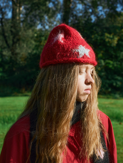 Шапка Jacob Cro Mohair Stars "Terracotta"