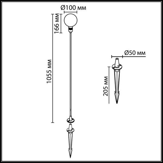 Грунтовый светильник Dande 7121/2GLB Odeon Light