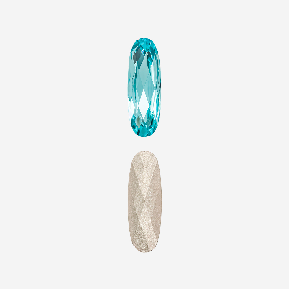 Кристалл Длинный Овал (Long Classical Oval), оттенок "Индиголит"/"Indicolite", 15*5мм