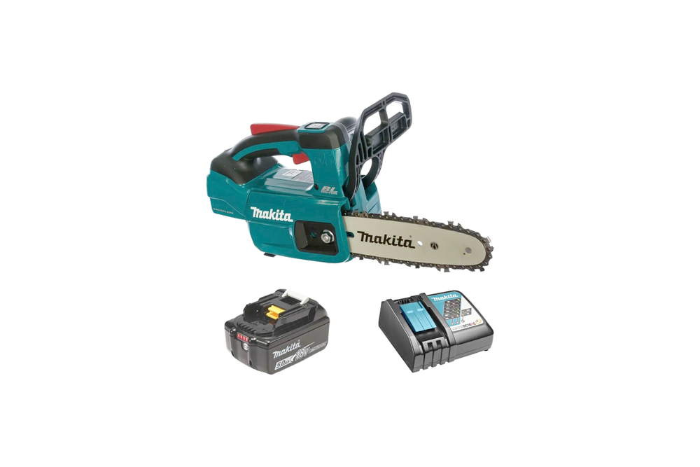 Аккумуляторная цепная пила Makita 18 В, 20 см, с АКБ 5 Ач и ЗУ DUC204RT