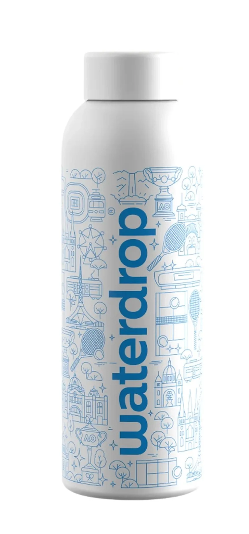 Теннисная бутылка Waterdrop AO26 Melbourne 600ml - white