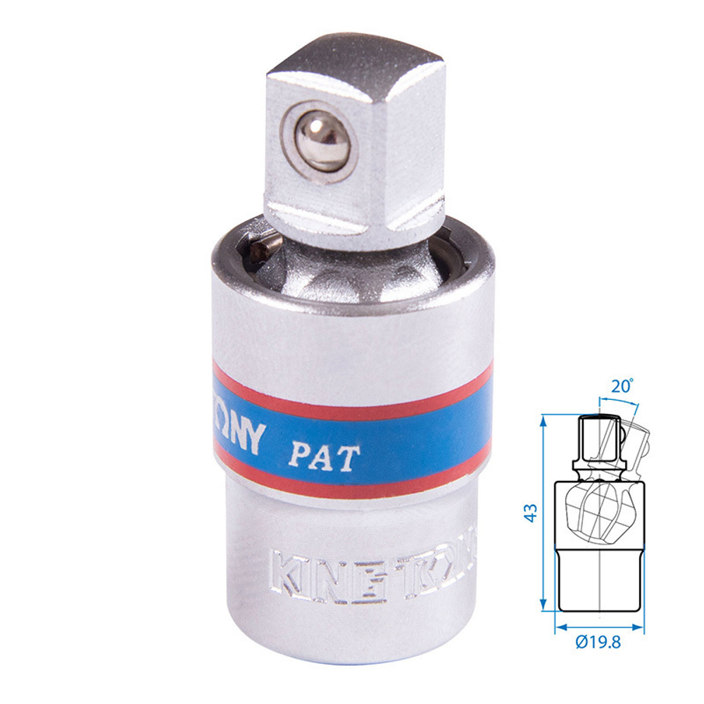 KING TONY (3793) Кардан 3/8", шаровый