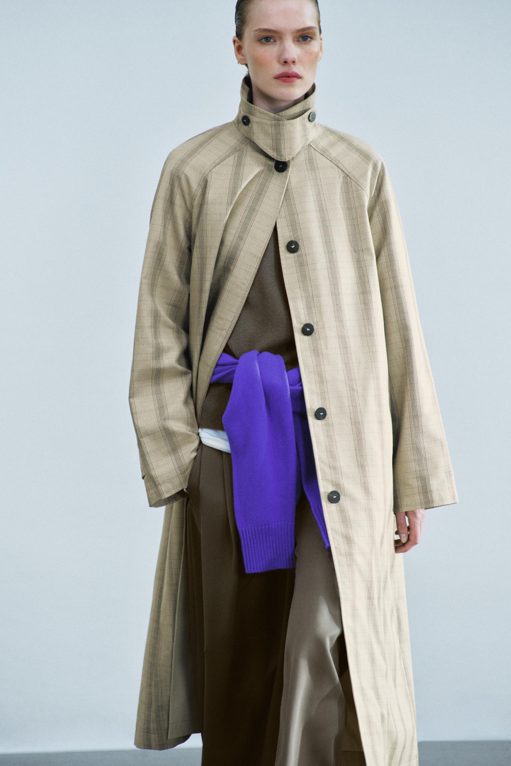 ДЛИННЫЙ ТРЕНЧ В КЛЕТКУ — ZW COLLECTION — ZARA