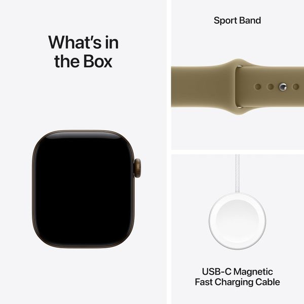 Умные часы Apple Watch Series 12 42 мм Dark Bronze Aluminum Case with Sport Band (S/M) Оливковый | Olive