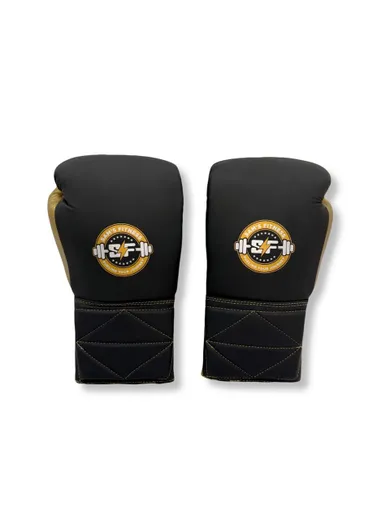 Перчатки для бокса черно-золотые Sam's Fitness
