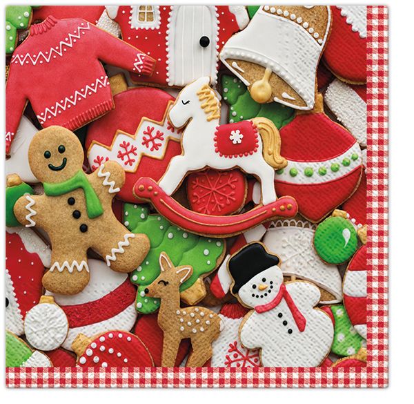 Салфетки для декупажа 3-слойные PAW Decor Collection, коллекция Lunch TETЕ a TETE Пряничная одежда, 18.5 г/м², 33х33 см, 20 шт
