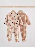 Комбинезон / Cлип для малышей флисовый Next AW2-299, 2 шт., Бежевый