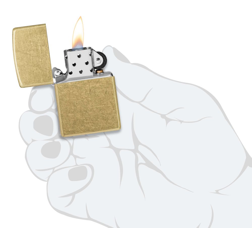 Зажигалка Zippo Classic с покрытием Street Brass золотистая (48267)