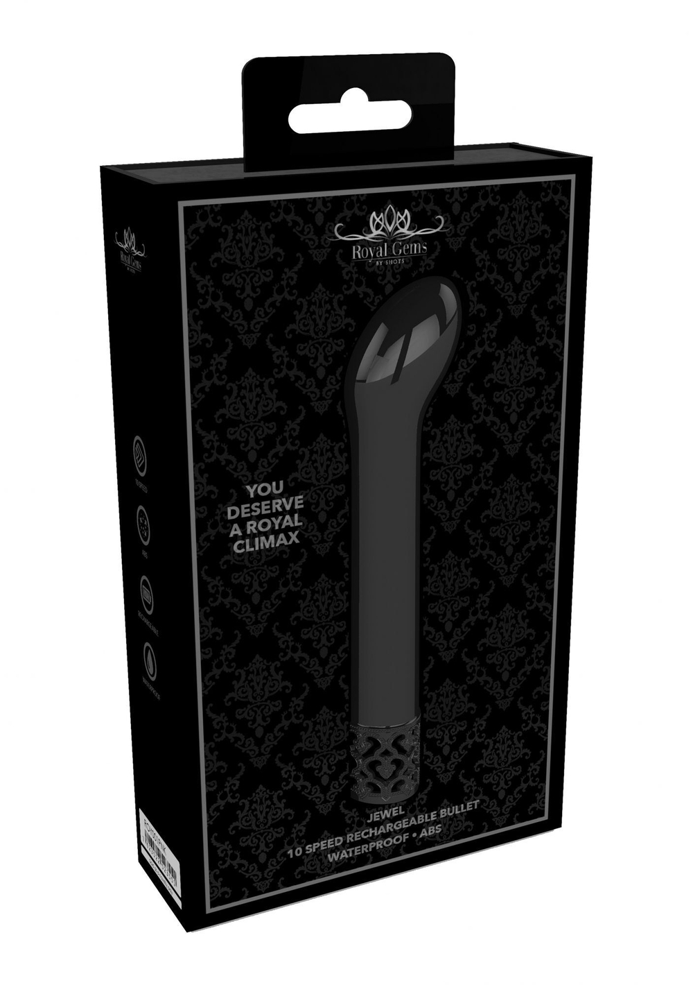 Черный мини-вибратор G-точки Jewel - 12 см. (Цвет: серый)