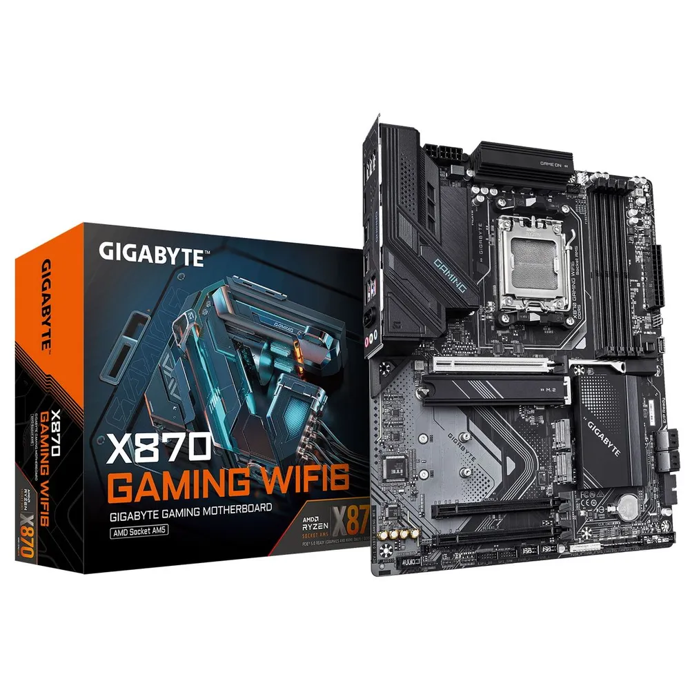 Материнская плата GIGABYTE X870 GAMING WIFI6 (AM5/AMD X870/4xDDR5/3xPCI-Ex16/3xM.2/SB7.1/Wi-Fi/BT/GLAN/HDMI/ATX)