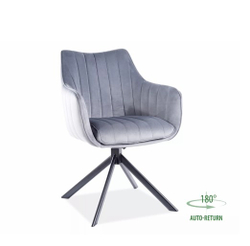 Стул SIGNAL AZALIA Velvet Bluvel 14 серый/черный
