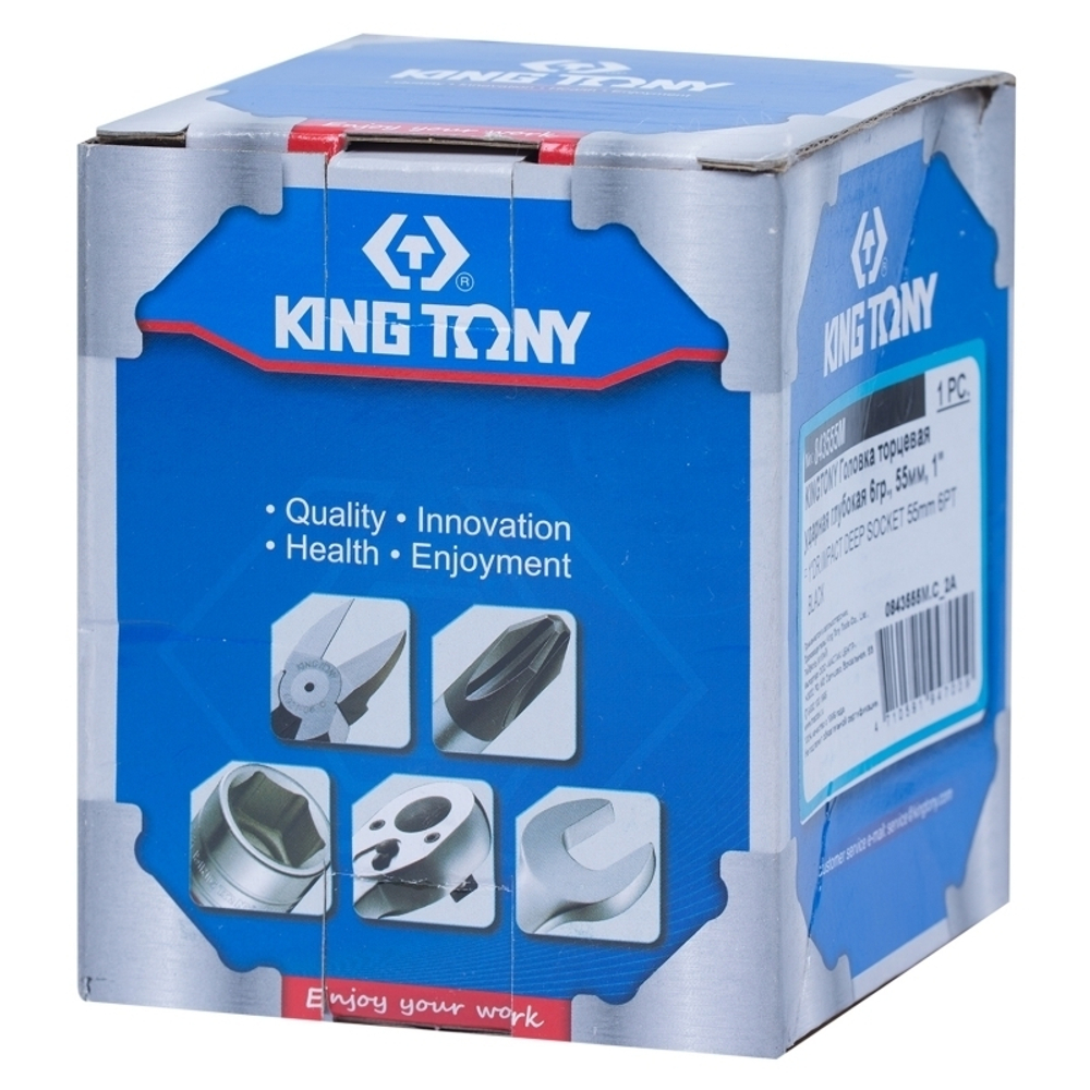 KING TONY (843555M) Головка торцевая ударная глубокая шестигранная 1", 55 мм
