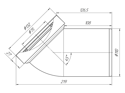 Фановая труба 110*45 W4220