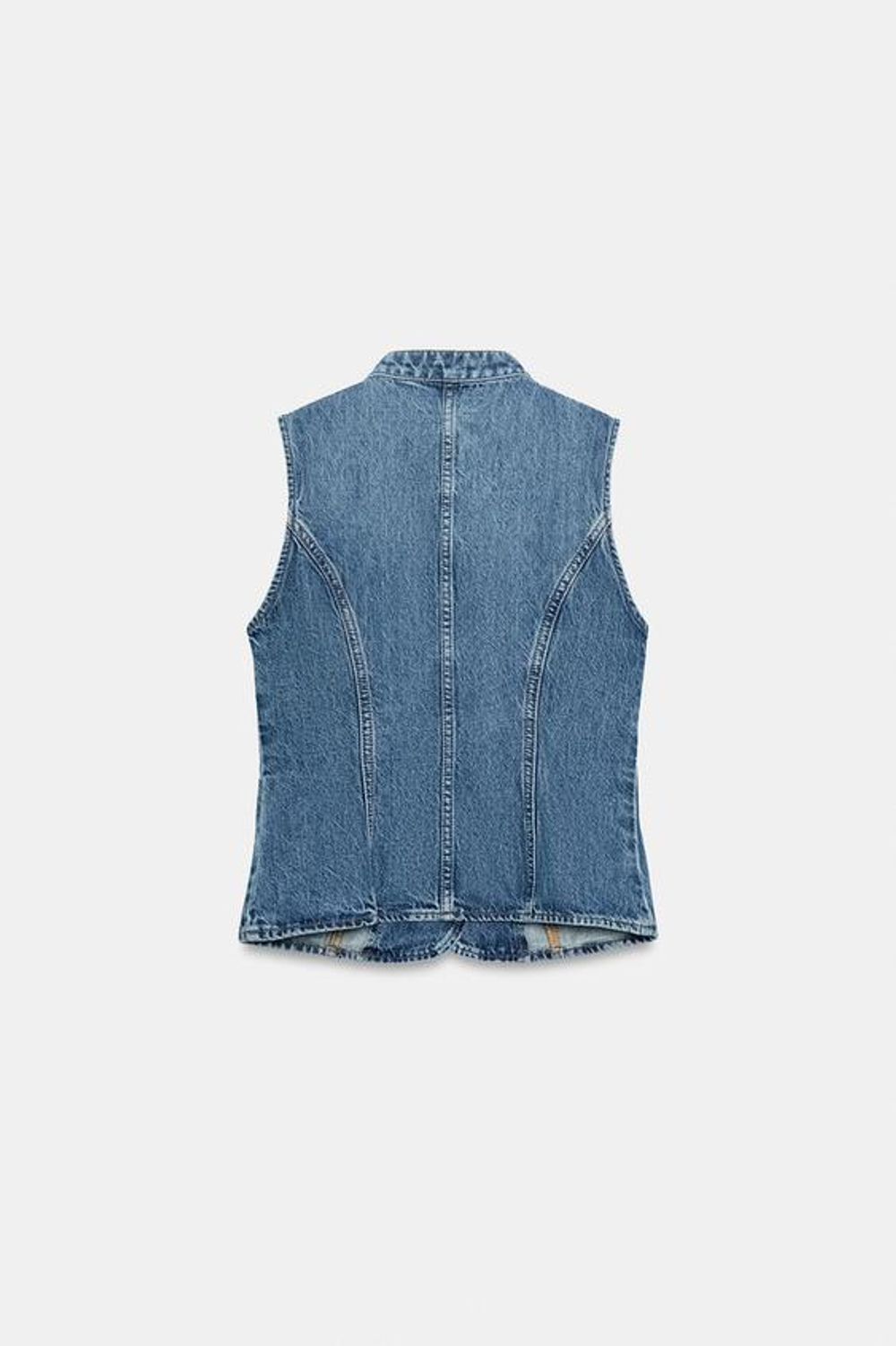 ZARA ДЖИНСОВЫЙ ТОП Z1975 С НАВЕСНЫМИ ПЕТЛЯМИ, ВЫЦВЕТШИЙ СИНИЙ