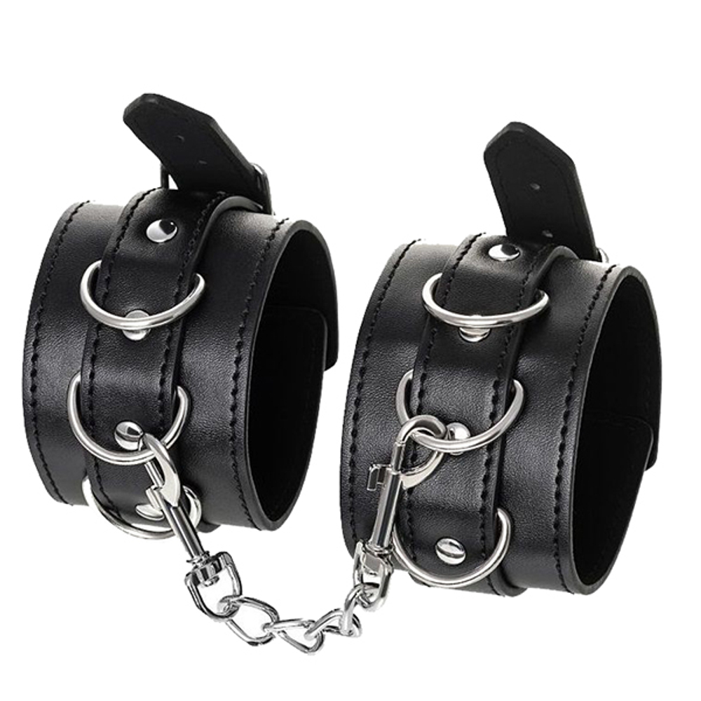 Черные оковы из искусственной кожи ToyFa Anonymo 310153