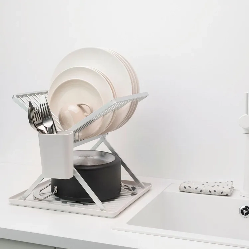 Brabantia Складная сушилка для посуды 37х33см светло-серая 139383