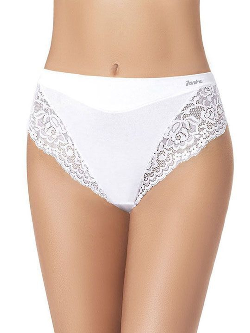 Трусики-слип с высокой линией талии Lace Cotton Band (Размер: L) (Цвет: телесный)