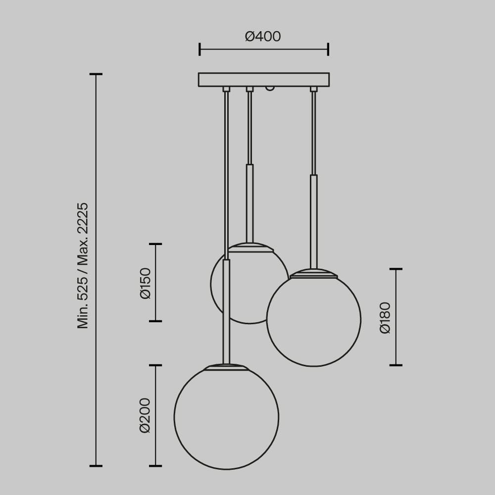 Подвесной светильник Maytoni Basic form MOD321PL-03B