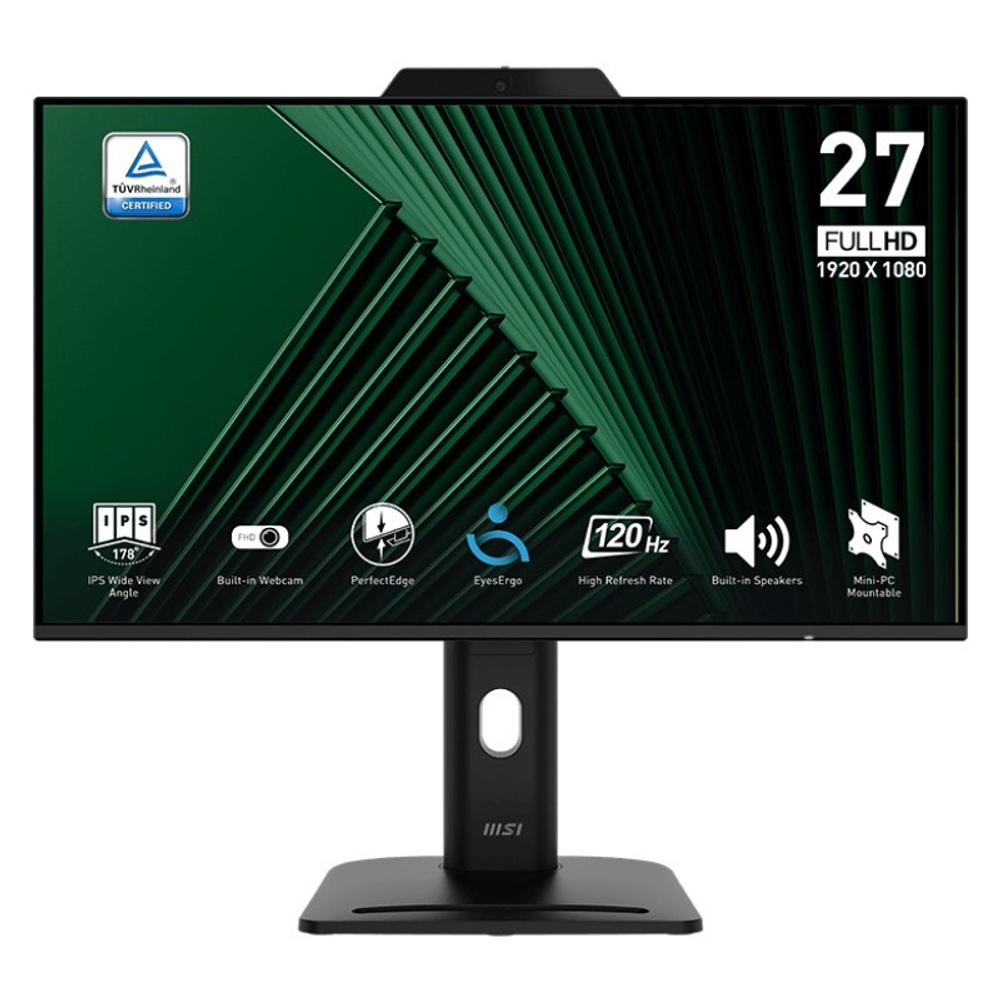 Монитор MSI PRO MP272PMG 27" 16:9 FHD (1920x1080) IPS Flat, Webcam, 4ms, 120Hz, Black