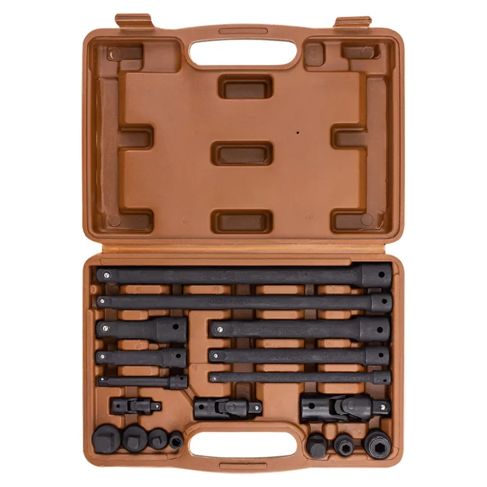 Набор удлинителей и адаптеров 18пр. 1/4''3/8''1/2'' FORSTIME FT-T4057-18