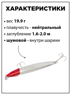 Воблер минноу Cablista 125SP SMR 19.9 г цвет #13