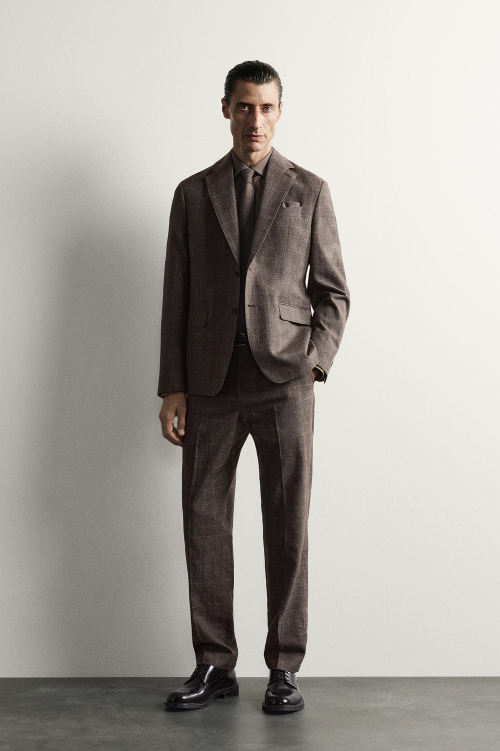 КОСТЮМНЫЕ БРЮКИ В КЛЕТКУ ИЗ ЛЬНА И ШЕРСТИ — ZARA
