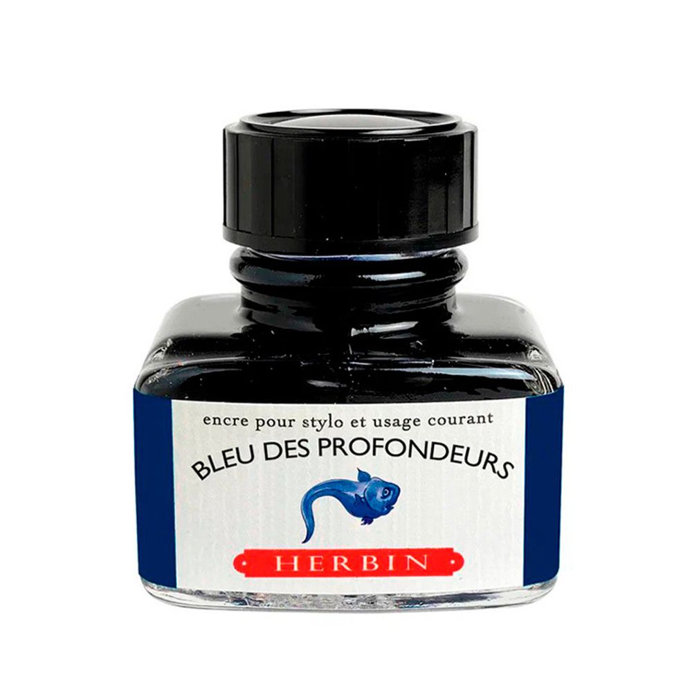 Чернила во флаконе Herbin 30 мл Bleu des profondeurs сине-черные (13018T)