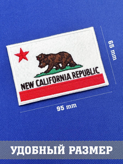 Патч НКР Фоллаут, New California Republic 9х6 см с липучкой
