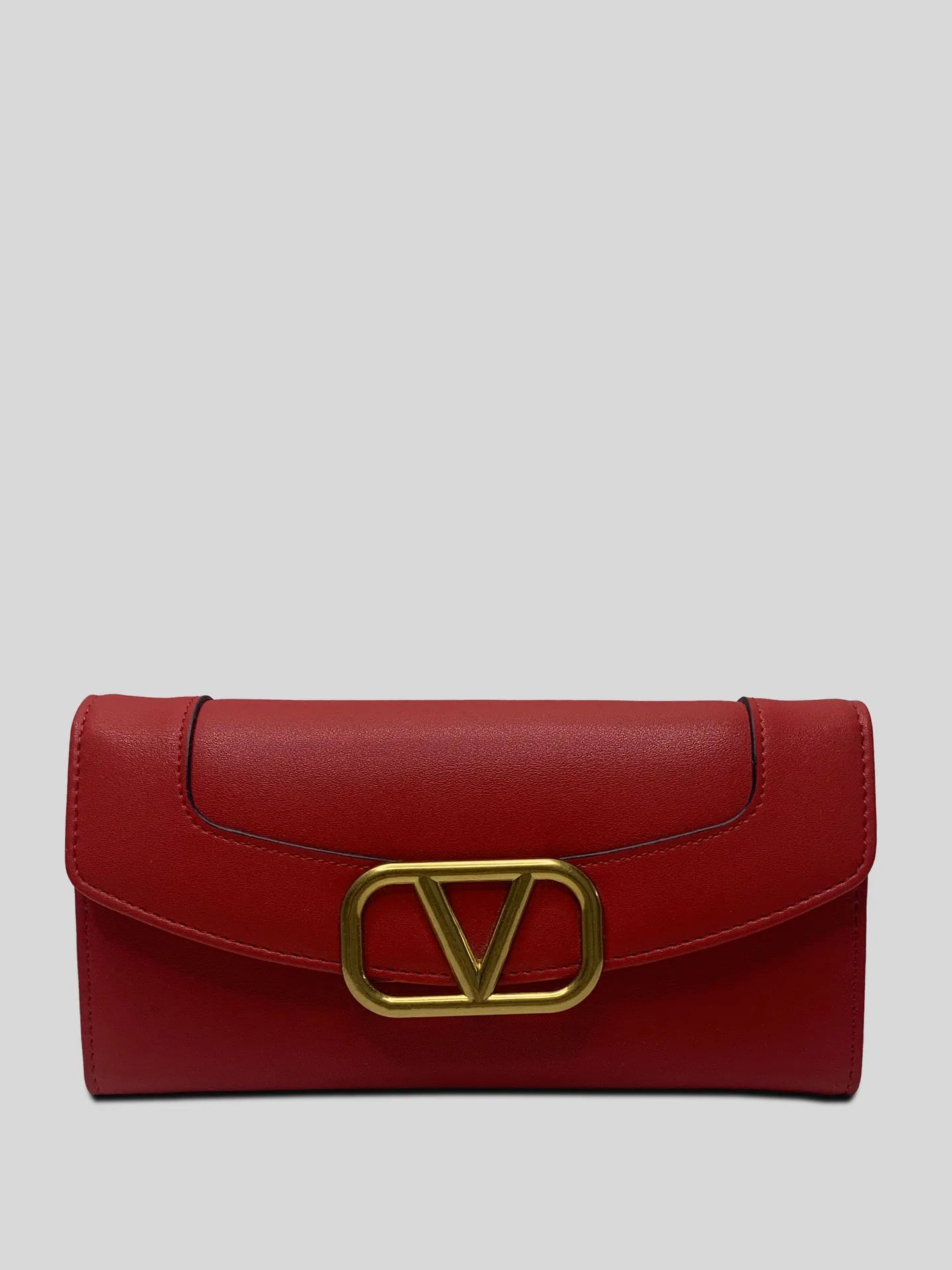 Кошелек Valentino красный с золотой застежкой Nadya
