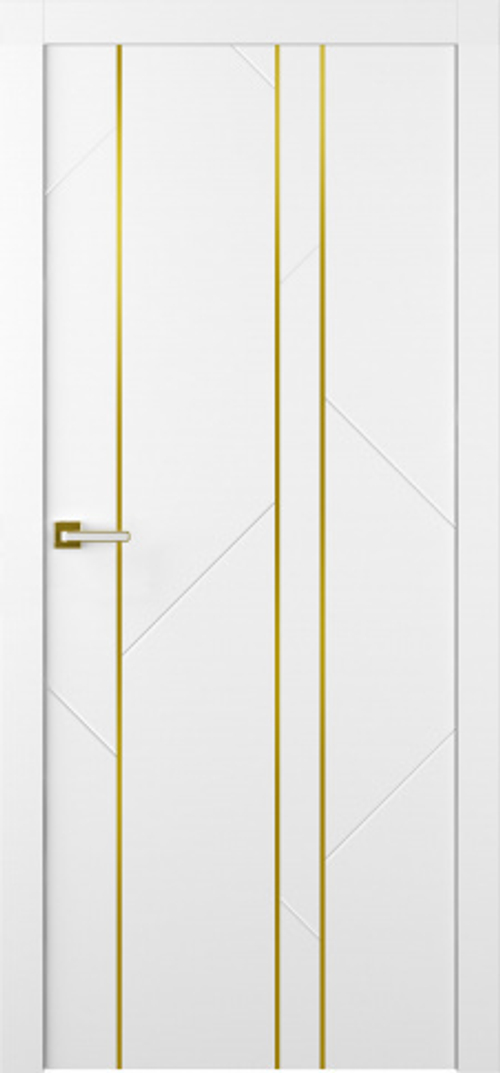 Дверь Флекс 1 Молдинг Золото / Цвет Эмаль белый / Двери Belwooddoors