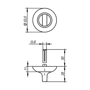 Ручка поворотная AJAX BKW8/50-0803 CP-8 хром /61079/