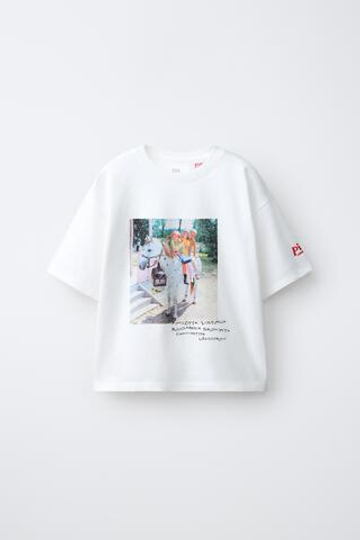 ZARA ФУТБОЛКА «ПЕППИ ДЛИННЫЙЧУЛОК» © ASTRID LINDGREN COMPANY, БЕЛЫЙ