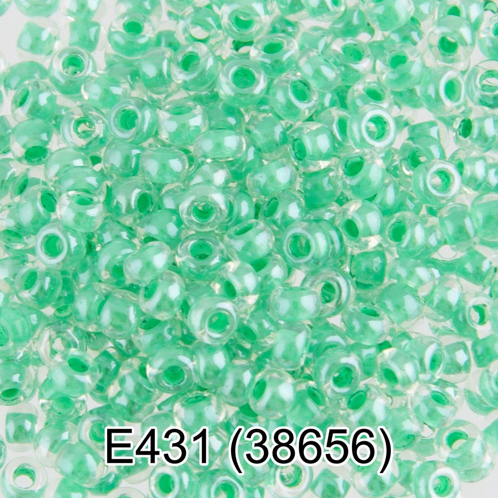 Бисер Gamma 10/0 (2.3 мм), 50 г, E431 св.зеленый, 38656, круглый 5
