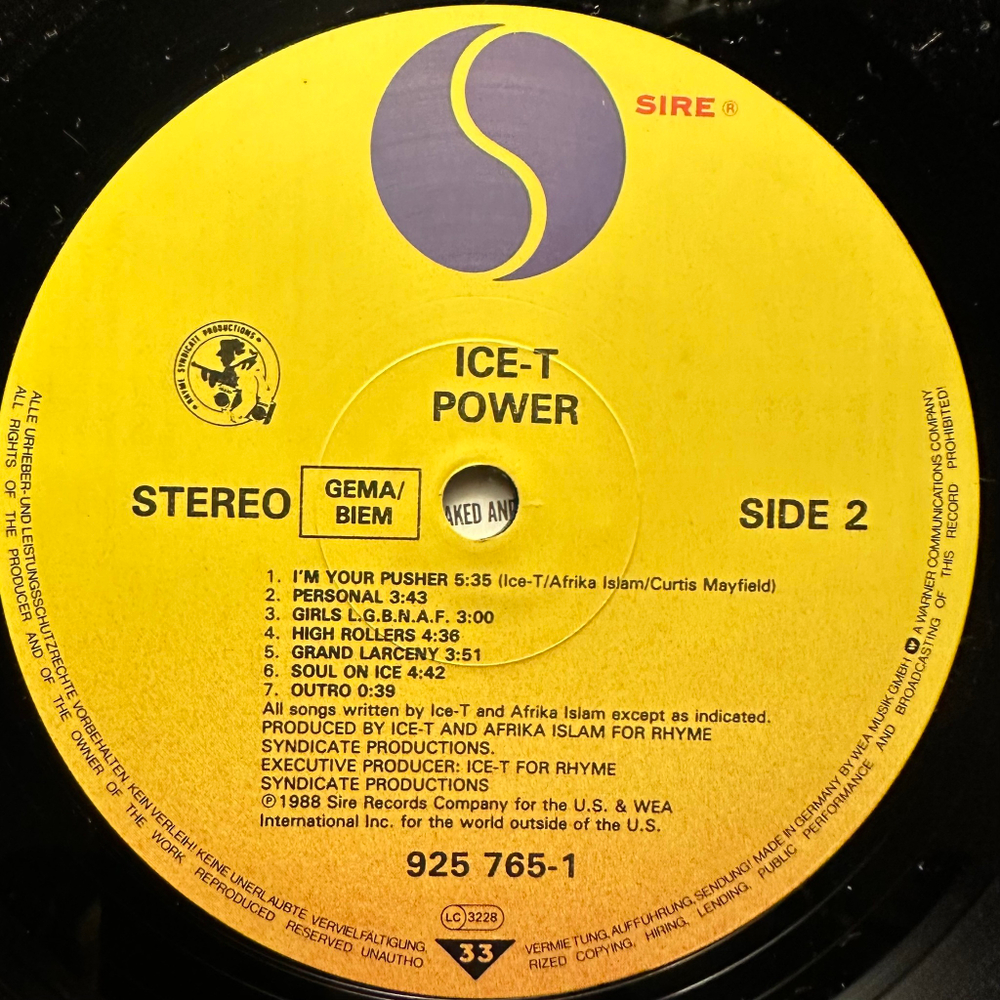 Ice-T ‎– Power (Германия 1988г.)