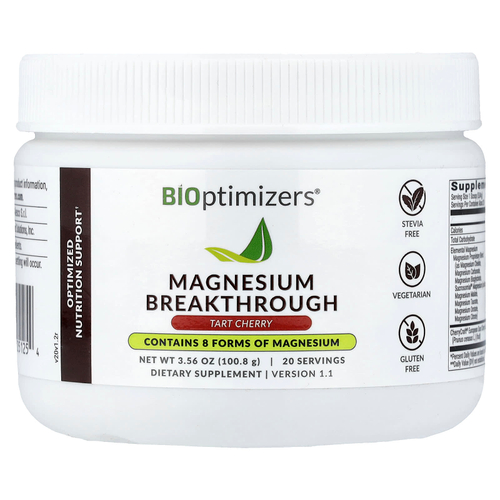 BIOptimizers, со вкусом магния, вишня, 100,8 г (3,56 унции)