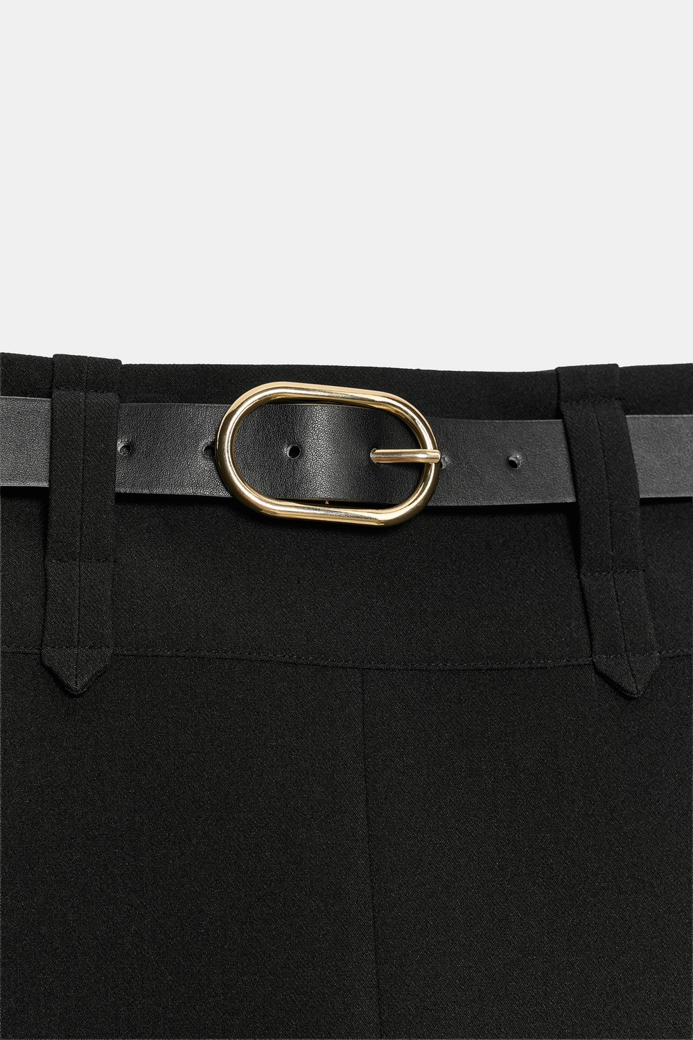 ZARA ЮБКА МИДИ С ПОЯСОМ, ЧЕРНЫЙ
