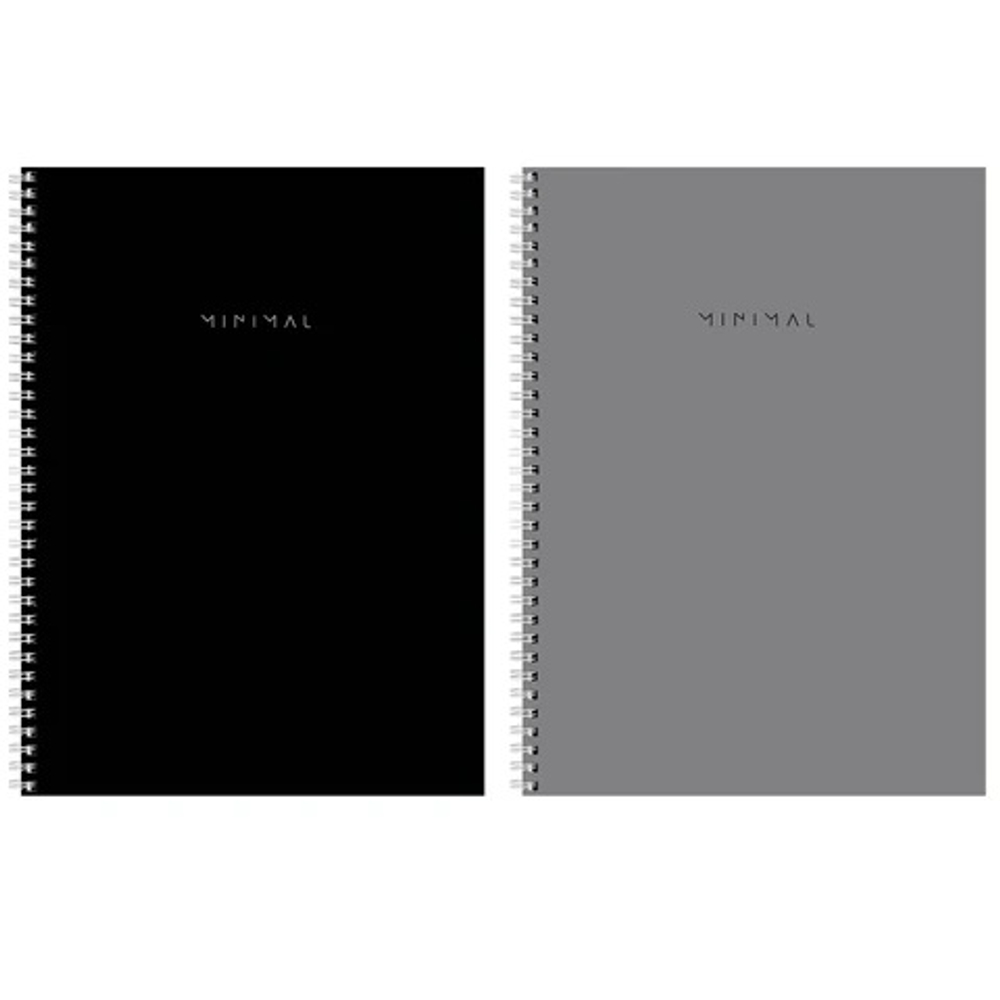 Тетрадь А4, 120 л., BRAUBERG, гребень, клетка, матовая ламинация, "Minimal Classic", 405640