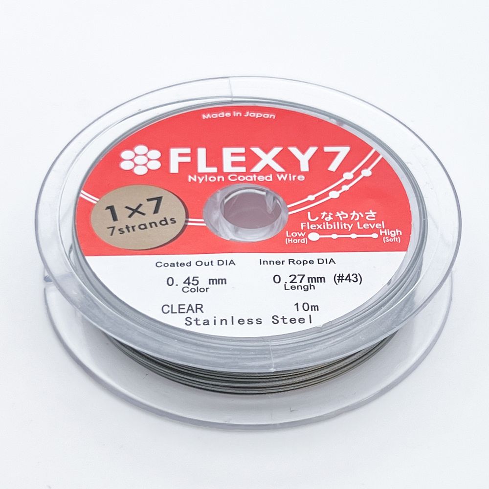Ювелирный тросик Flexy7, цвет серебро, толщина 0,45 мм, цена за катушку 10 метров