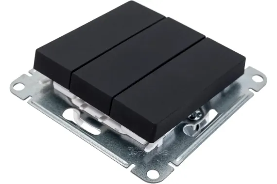 Выключатель Systeme Electric ATLASDESIGN 3-клавишный карбон 36373