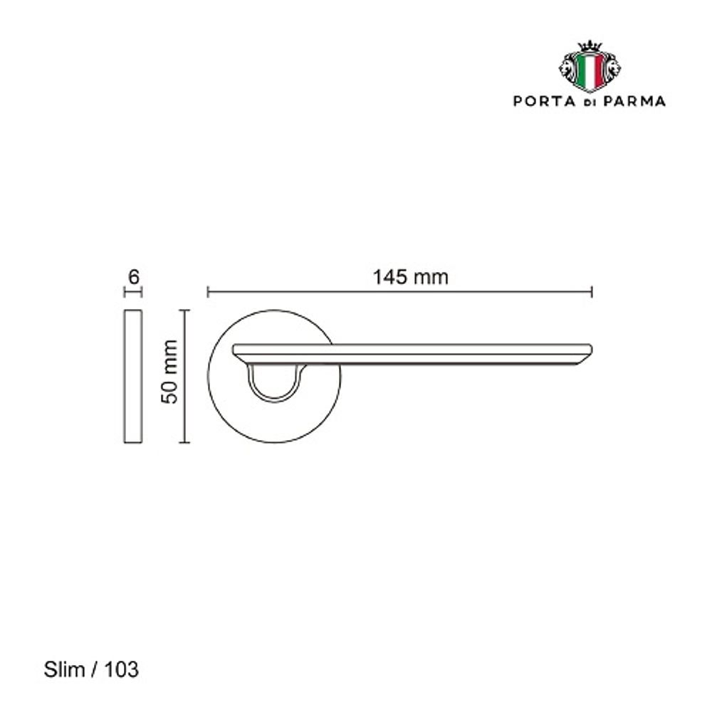 Ручка раздельная PORTA DI PARMA Slim CP хром