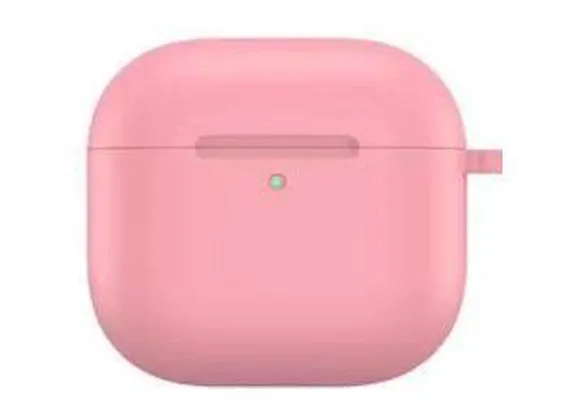 Чехол силиконовый Gurdini Silicone Case с карабином для AirPods 4 Розовый