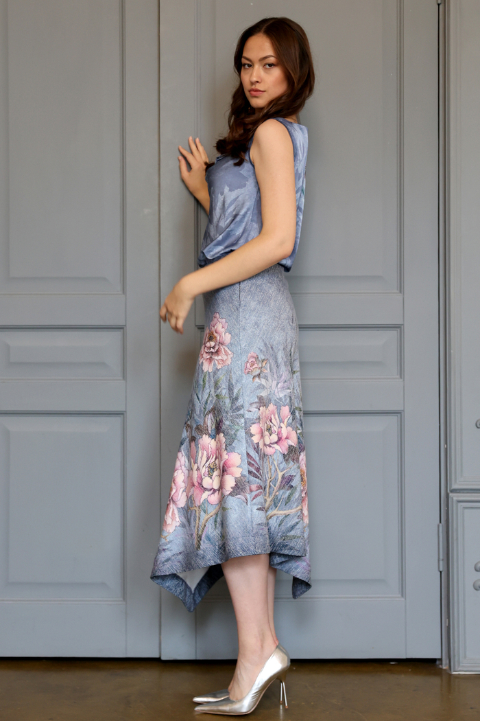 Skirt "Latte-25. Peonies (A. Ostrovskaya)"