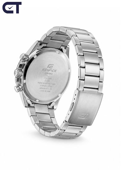 CASIO EFV-620D-1A4VUDF EDIFICE мужские наручные часы — массивный хронограф с чёрным циферблатом и оранжевыми акцентами