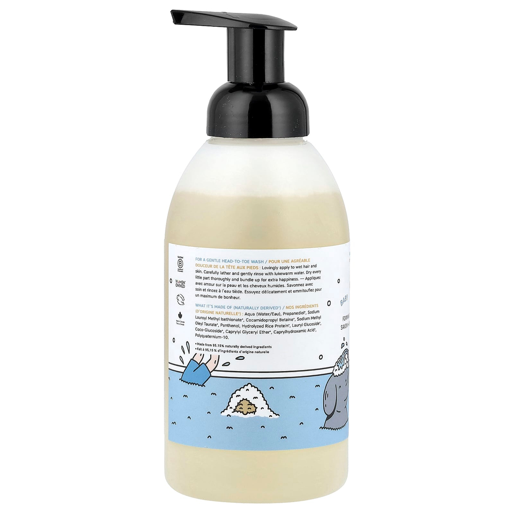 The Unscented Company, Для детей, мягкая пенка для душа и шампунь, без отдушек, 550 мл (18,6 жидк. Унции)