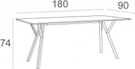 Стол пластиковый Siesta Contract Max Table 180, белый