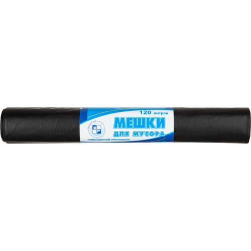 Мешки для мусора ПВД 120л 40мкм 10шт/рул черные 70х110см_Green Pack