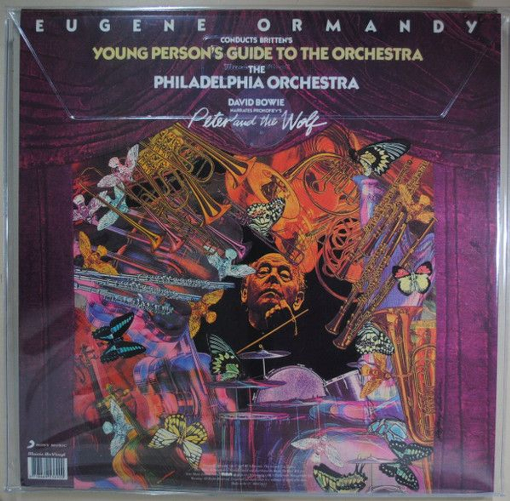 David Bowie, Sergei Prokofiev, Eugene Ormandy, The Philadelphia Orchestra, Benjamin Britten — Peter And The Wolf / Young Person's Guide To The Orchestra (LP)