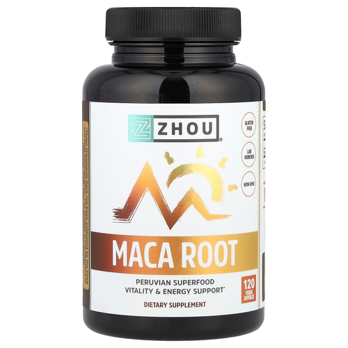 Zhou Nutrition, Корень маки, 120 растительных капсул (500 мг на капсулу)