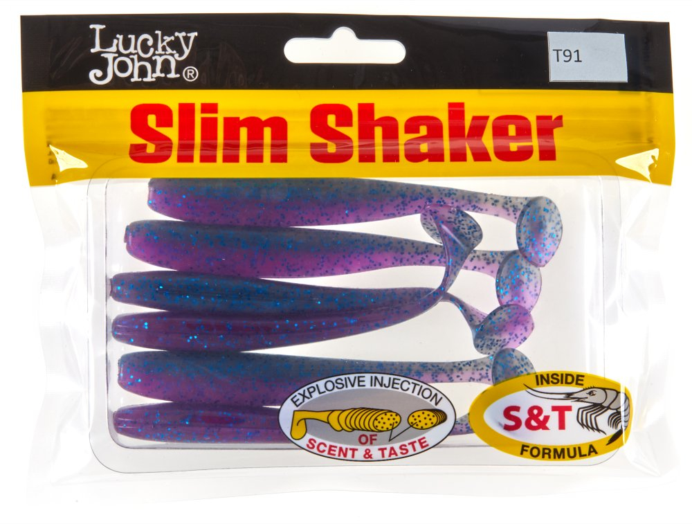 Мягкая съедобная приманка LJ Pro Series Slim Shaker 4in (100 мм), цвет T91, 6шт.