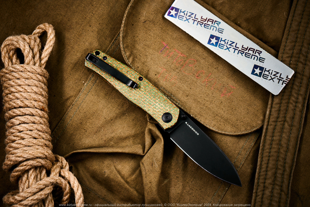 Нож Civivi Sokoke C22007-2 сталь 14C28N BlackWash рукоять Green Burlap Micarta Handle